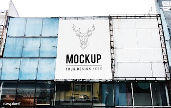 Minimal large-scale vertical billboard mockup | Free stock psd mockup - 534820