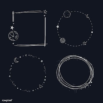 Minimal line art galaxy frame set vector | Free  vector - 2265090