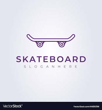 minimal line skateboard logo design