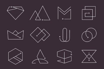Minimal logo designs set Free Vector