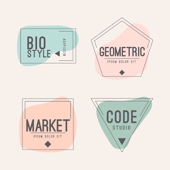 Minimal logo set with pastel colors Free Vector