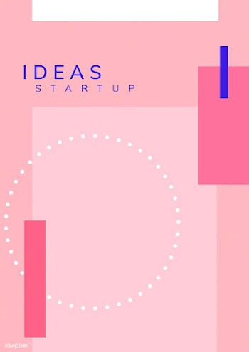 Minimal Memphis design start-up poster vector | Free stock vector - 538388