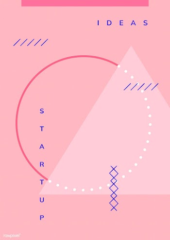 Minimal Memphis design start-up poster vector | Free stock vector - 538433