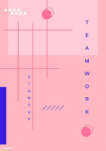 Minimal Memphis start-up teamwork poster vect.. | Free stock vector - 538400