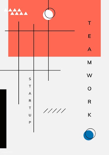 Minimal Memphis start-up teamwork poster vect.. | Free stock vector - 538434