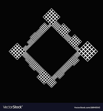 Minimal monochrome abstract square badge vector image