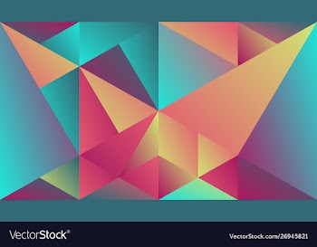 Minimal multicolored geometric gradient triangle vector image
