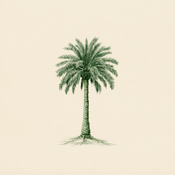 Minimal Palm Tree with Roots