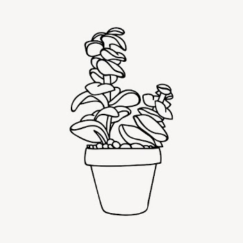 Minimal potted plant drawing, home | Free PSD - rawpixel