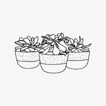 Minimal potted plant drawing, home | Free PSD - rawpixel