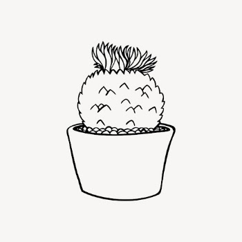 Minimal potted plant drawing, home | Free PSD - rawpixel