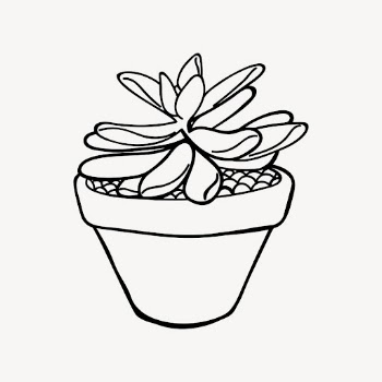 Minimal potted plant drawing, line | Free Photo - rawpixel