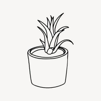 Minimal potted plant drawing, line | Free Photo - rawpixel