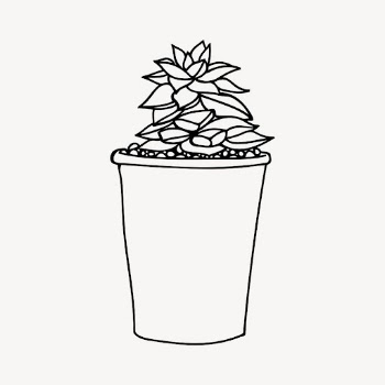 Minimal potted plant drawing, line | Free Photo - rawpixel