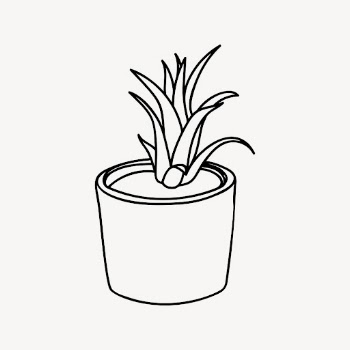 Minimal potted plant drawing, line | Free Vector - rawpixel