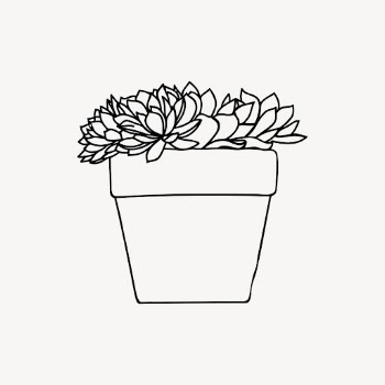 Minimal potted plant drawing, line | Free Vector - rawpixel