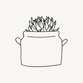 Minimal potted plant drawing, line | Free Vector - rawpixel