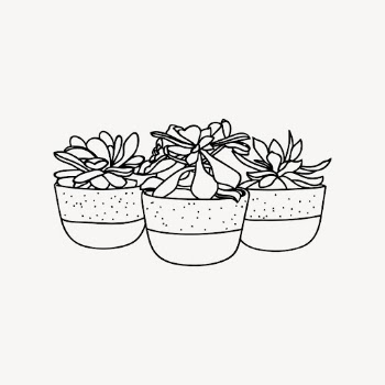 Minimal potted plant drawing, line | Free Vector - rawpixel
