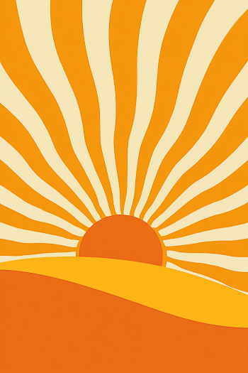 Minimal Retro Sunrise Illustration