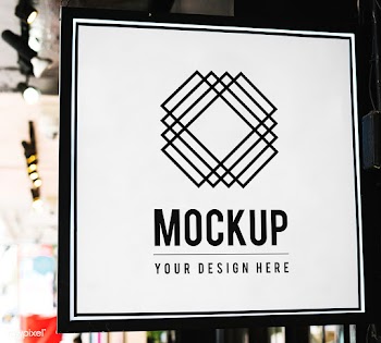 Minimal shop sign mockup with geometric desig.. | Free stock psd mockup - 534804
