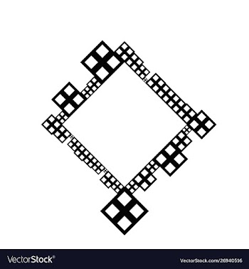 Minimal square border - modern abstract graphic vector image