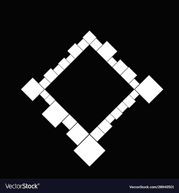 Minimal square frame - modern abstract graphic vector image