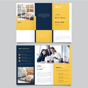 Minimal trifold brochure Free Vector