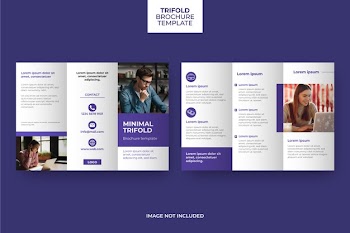 Minimal trifold brochure template design Free Vector