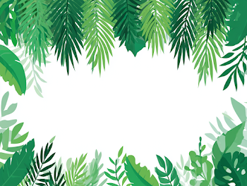 Minimal Tropical Botanical Background with Palm Fronds