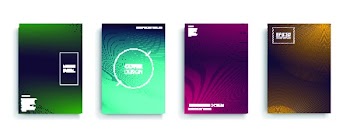 Minimal Vector covers design. Cool halftone gradients. Future Poster template