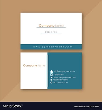 Minimal white blue business card image vector image