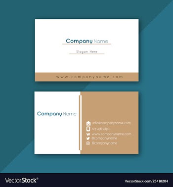 Minimal white caramel business card image vector image