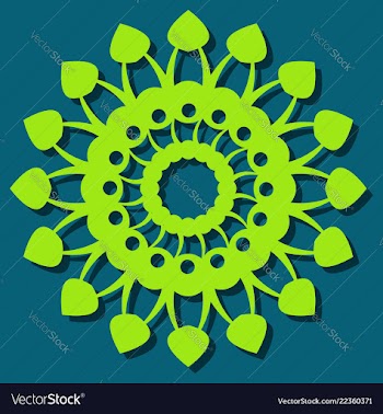 Minimalism mandala with leaves vector image