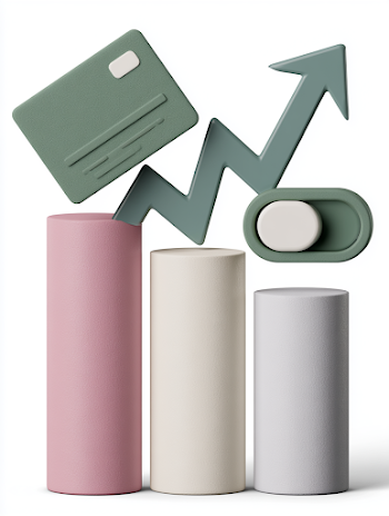 Minimalist 3D Financial Icons Composition