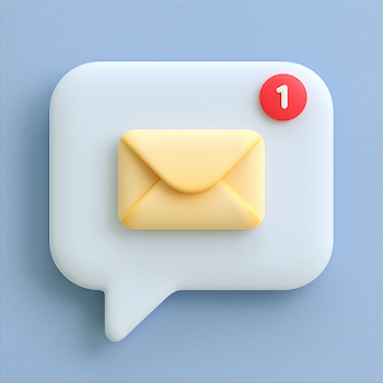 Minimalist 3D Mail Notification Icon