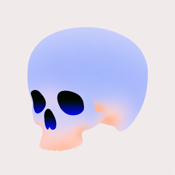 Minimalist 3D Watercolor Halloween Skull