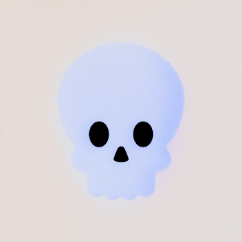 Minimalist 3D Watercolor Skull Illustration for Halloween
