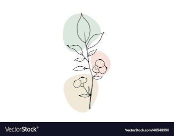 minimalist abstract botanical line art