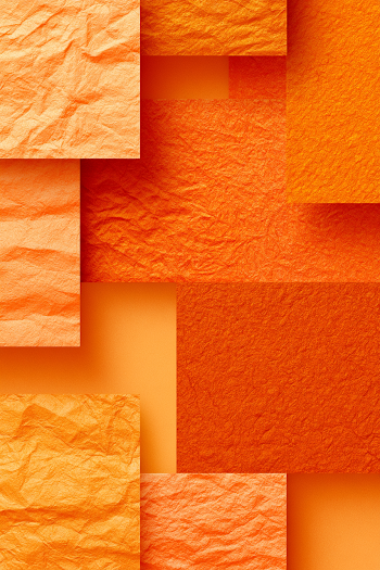 Minimalist Abstract Composition of Crumpled Orange Paper