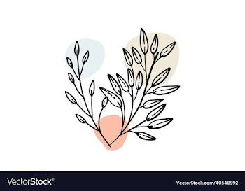 minimalist abstract leafs line art