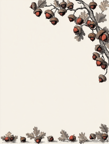 Minimalist Acorn and Twig Border Design