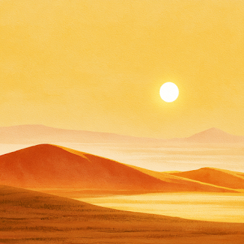 Minimalist Arabian Desert at Sunset
