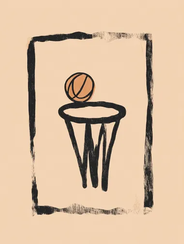 Minimalist Basketball Hoop Illustration Minimalist Basketball Hoop Illustration