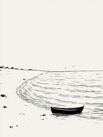Minimalist Biblical Seashore Landscape