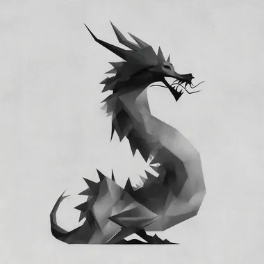 Minimalist Black and White Dragon Vector Art Minimalist Black and White Dragon Vector Art