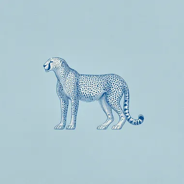 Minimalist Blue Cheetah Illustration Minimalist Blue Cheetah Illustration