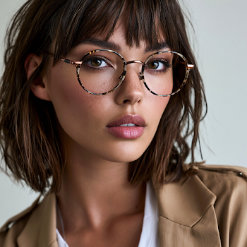 Minimalist Brown and Copper Metal Frame Glasses