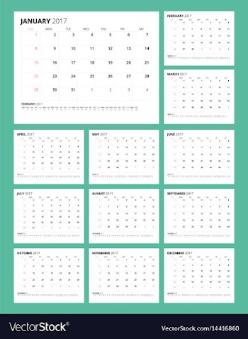 Minimalist calendar 2017 vector image