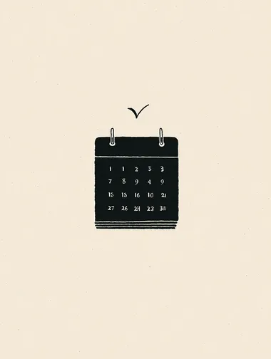 Minimalist Calendar Checkmark Illustration Minimalist Calendar Checkmark Illustration