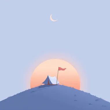 Minimalist Campsite at Sunset